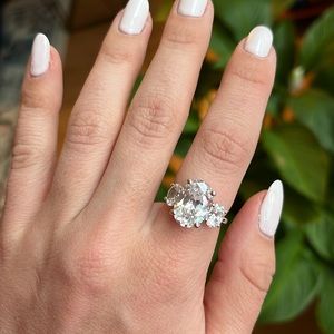 Sterling 3 stone ring